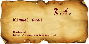 Kimmel Axel névjegykártya